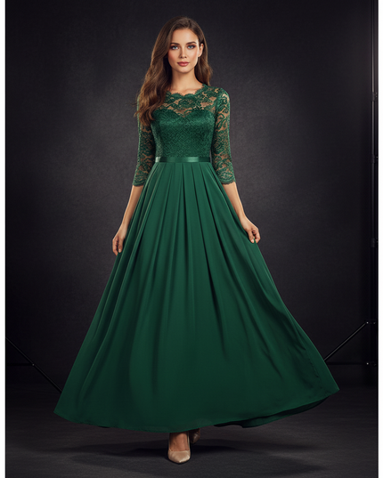 Elegantes Chiffonkleid in Gruen - Ansicht 1