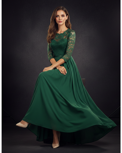 Elegantes Chiffonkleid in Gruen - Ansicht 5