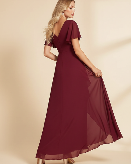 Bordeauxrotes Kleid mit Cut-Out-Detail - Ansicht 2
