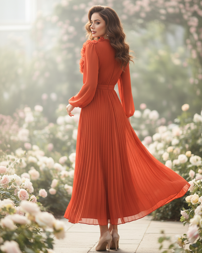 Langarm Chiffonkleid Hochzeitsgast - Ansicht 2