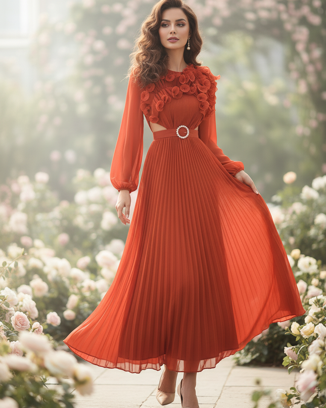 Langarm Chiffonkleid Hochzeitsgast - Ansicht 3