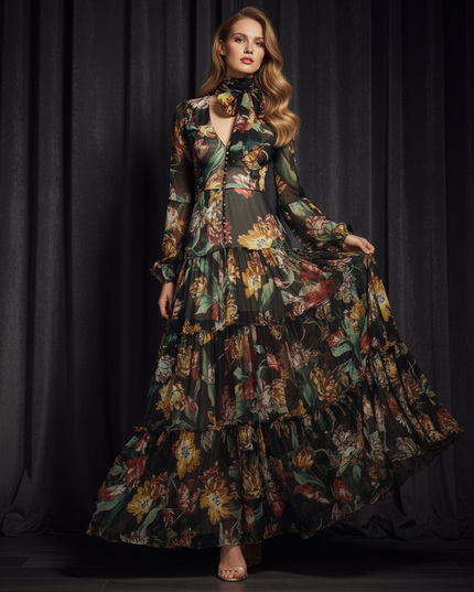 Festliches Chiffonkleid aus Chiffon - Ansicht 3