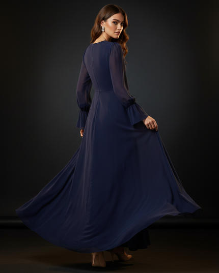Festliches Chiffonkleid mit V-Ausschnitt - Ansicht 2