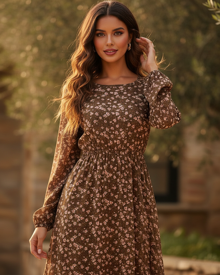 Boho-Chiffonkleid mit Blumenmuster - Ansicht 4