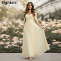 Gelbes Chiffonkleid mit Chiffon-Cape bodenlang - Ansicht 1