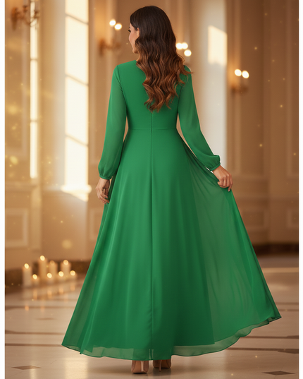 Festliches Chiffonkleid in Gruen - Ansicht 2