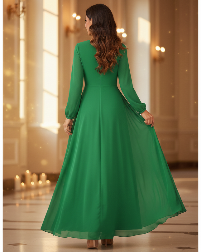 Festliches Chiffonkleid in Gruen - Ansicht 2