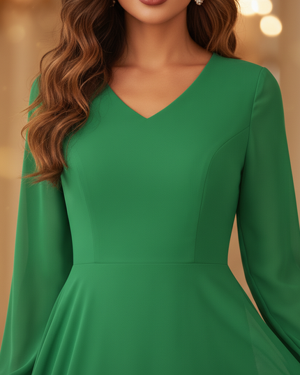 Festliches Chiffonkleid in Gruen - Ansicht 4