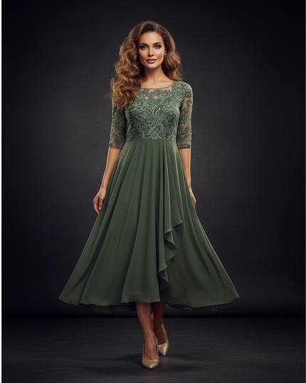 Gruenes Chiffonkleid - Ansicht 1