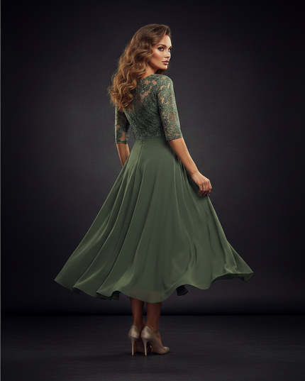 Gruenes Chiffonkleid - Ansicht 2