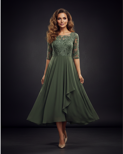Gruenes Chiffonkleid - Ansicht 3