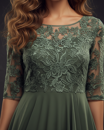 Gruenes Chiffonkleid - Ansicht 4