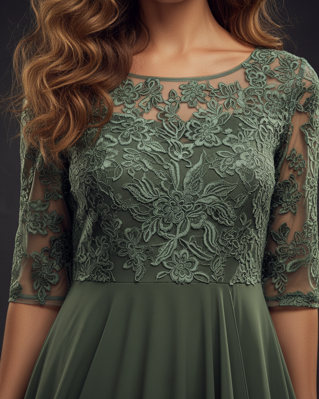 Gruenes Chiffonkleid - Ansicht 4