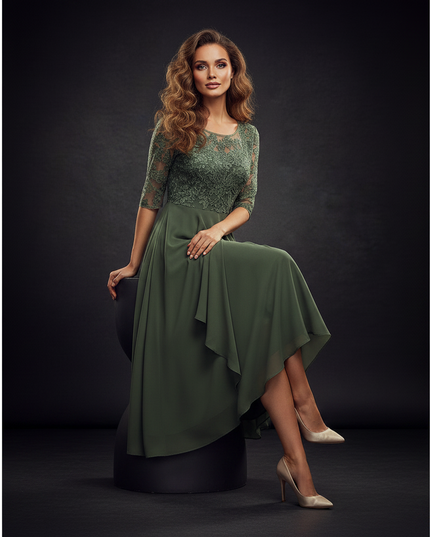 Gruenes Chiffonkleid - Ansicht 5