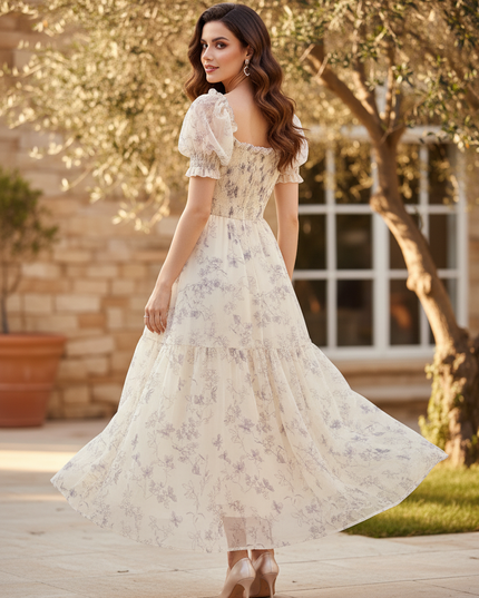 Romantisches Chiffonkleid Blumenprint - Ansicht 2