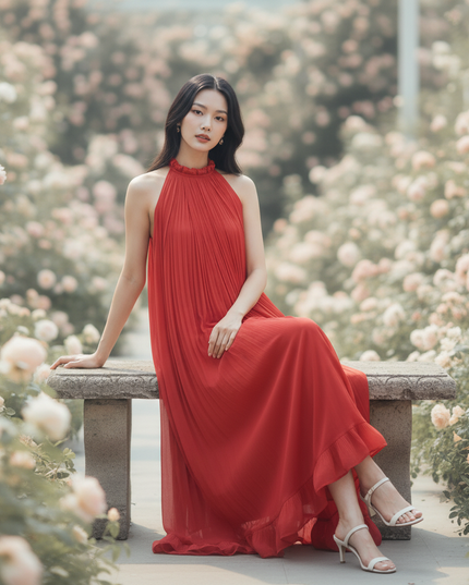 Atemberaubendes Abendkleid aus Chiffon - Ansicht 5