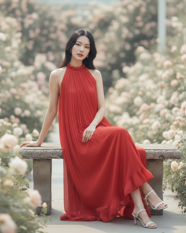Atemberaubendes Abendkleid aus Chiffon - Ansicht 5