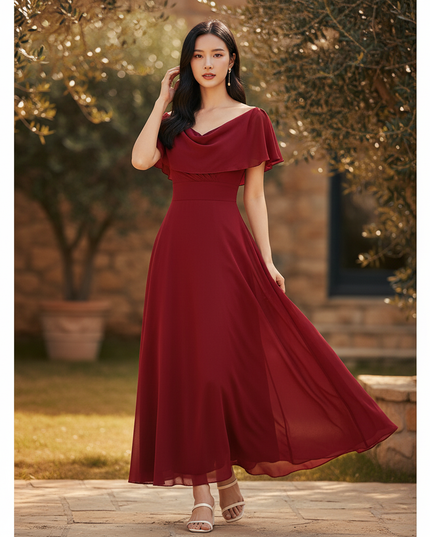 Festliches Chiffonkleid mit Ruschen - Ansicht 1