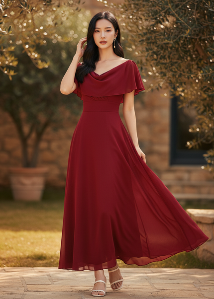 Festliches Chiffonkleid mit Ruschen - Ansicht 1