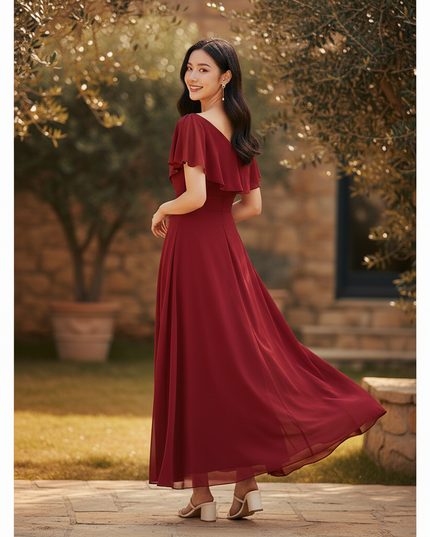 Festliches Chiffonkleid mit Ruschen - Ansicht 2