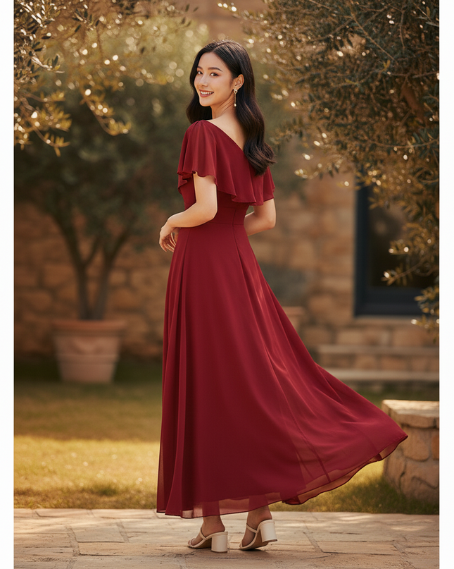 Festliches Chiffonkleid mit Ruschen - Ansicht 2