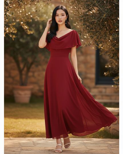 Festliches Chiffonkleid mit Ruschen - Ansicht 3