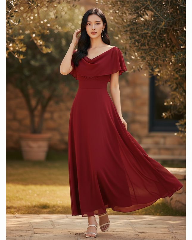 Festliches Chiffonkleid mit Ruschen - Ansicht 3