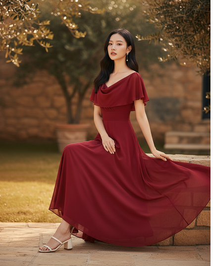 Festliches Chiffonkleid mit Ruschen - Ansicht 5