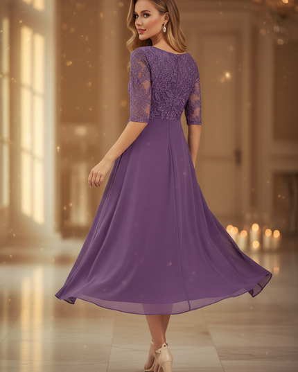 Festliches Chiffonkleid in Lila - Ansicht 2