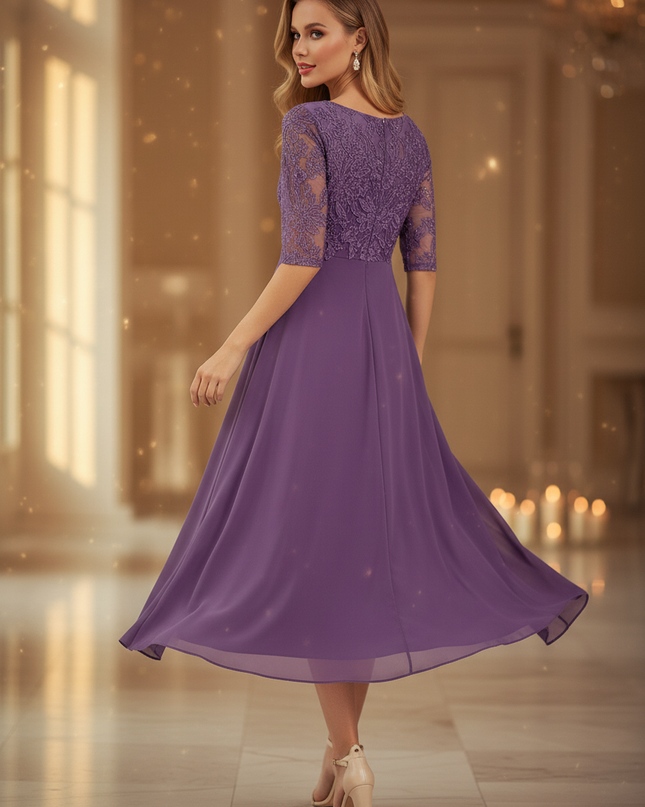 Festliches Chiffonkleid in Lila - Ansicht 2