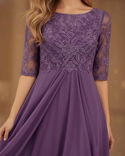 Festliches Chiffonkleid in Lila - Ansicht 4