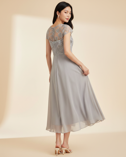 Chiffonkleid mit eleganter Schnuerung - Ansicht 2