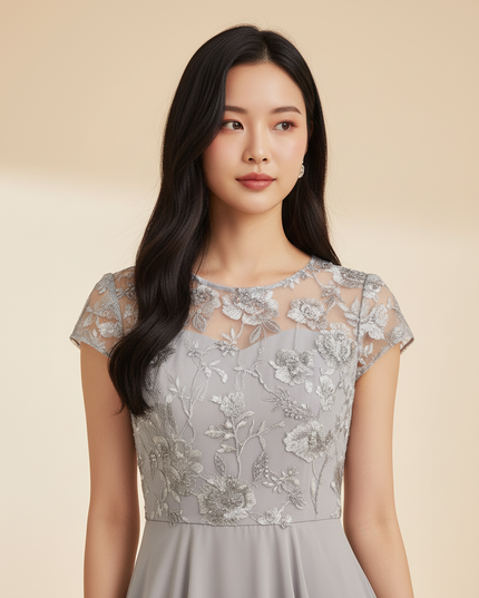 Chiffonkleid mit eleganter Schnuerung - Ansicht 4