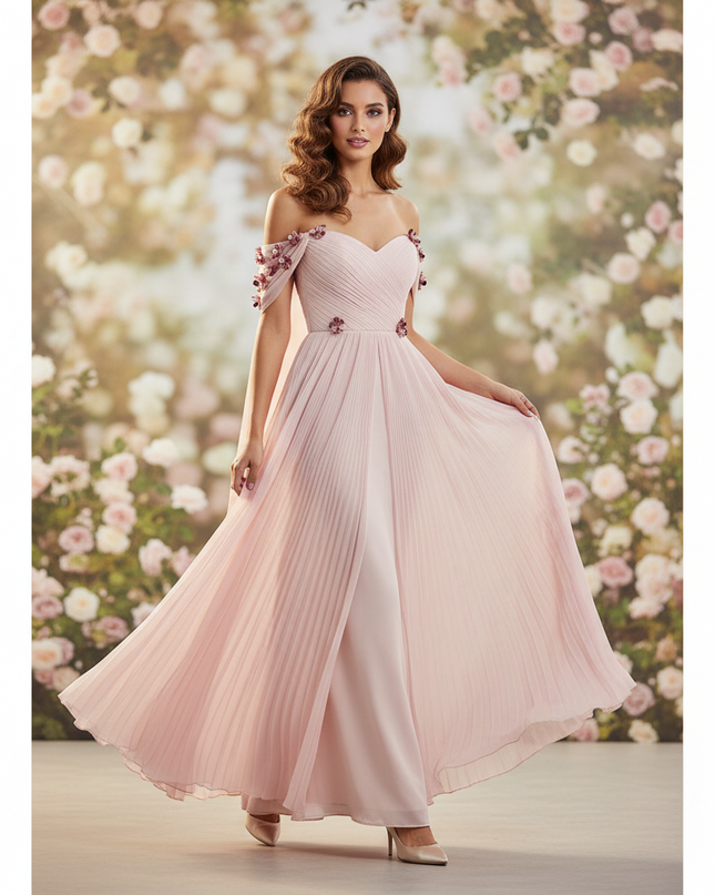 Festliches Abendkleid in zartem Rosa - Ansicht 1