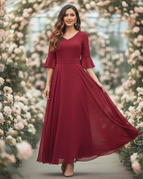Burgundy Half Sleeve / 5XL (78-85KG)