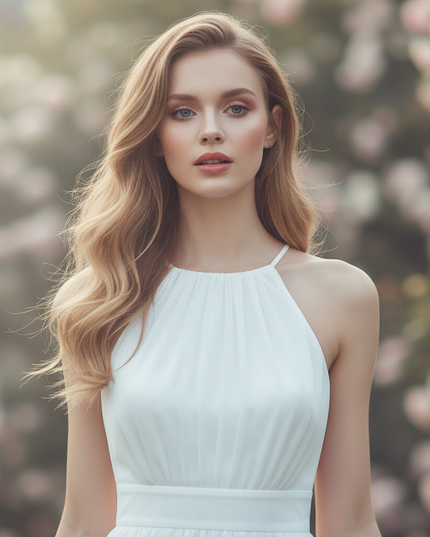 Weisses kurzes Kleid mit Neckholder - Ansicht 4