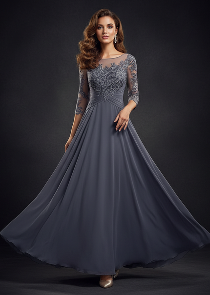 Exquisites Cocktailkleid aus Chiffon - Ansicht 1