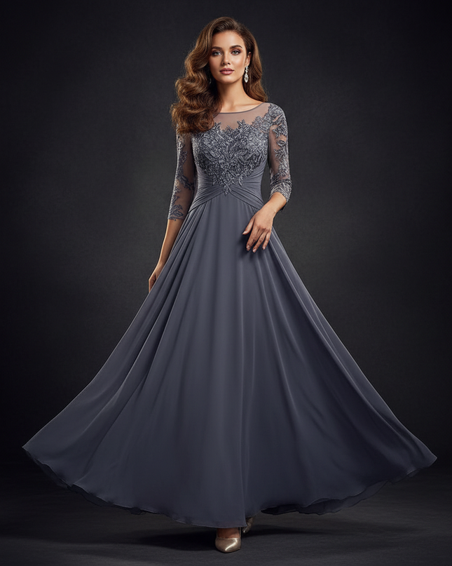 Exquisites Cocktailkleid aus Chiffon - Ansicht 1