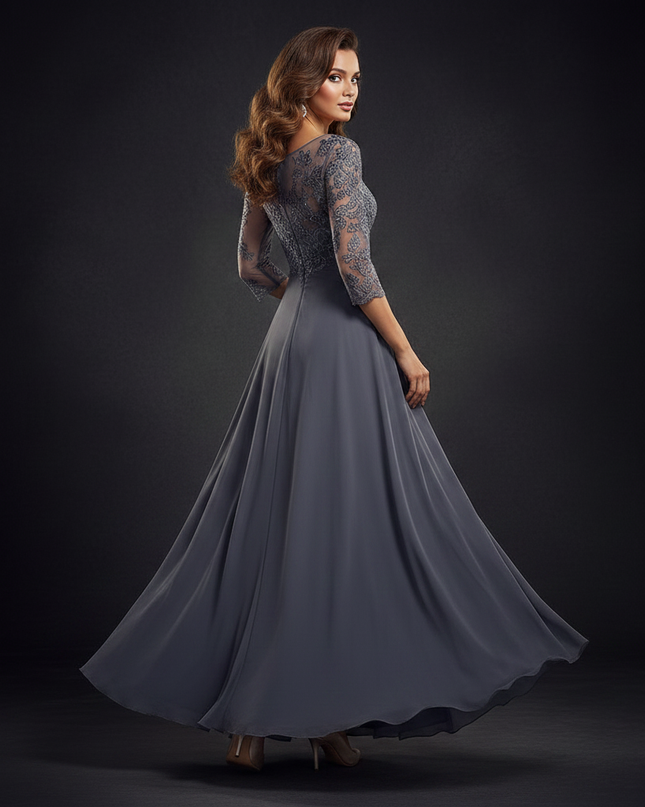 Exquisites Cocktailkleid aus Chiffon - Ansicht 2