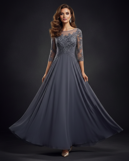 Exquisites Cocktailkleid aus Chiffon - Ansicht 3
