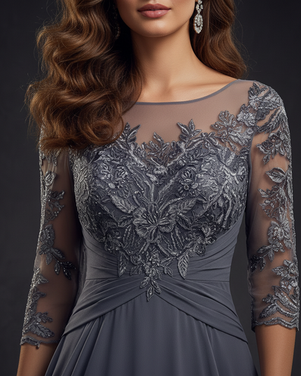 Exquisites Cocktailkleid aus Chiffon - Ansicht 4