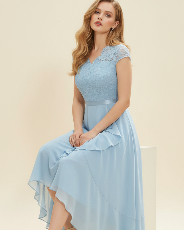 Elegantes Sommerkleid in Hellblau - Ansicht 5