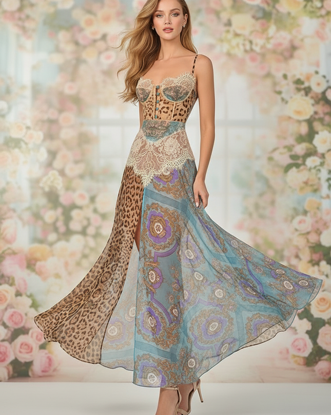 Hochzeitsgast Kleid A-Linie Chiffon - Ansicht 3