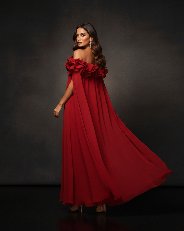 Majestaetisches Abendkleid aus Chiffon - Ansicht 2