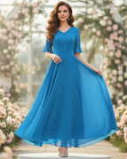 Sky Blue Half Sleeve / 5XL (78-85KG)