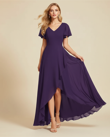Leichtes Chiffonkleid in Lila - Ansicht 1
