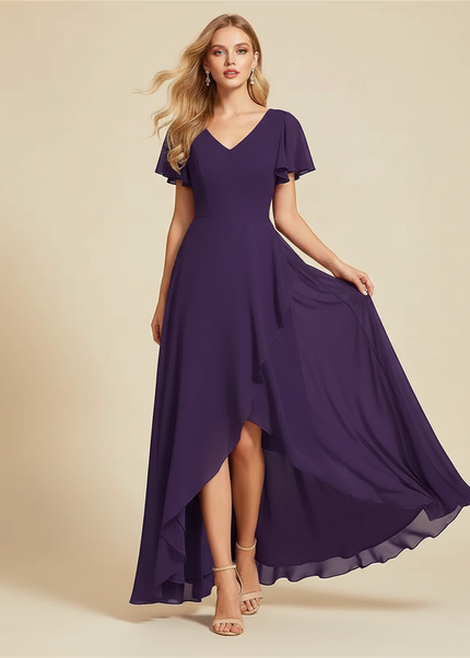 Leichtes Chiffonkleid in Lila - Ansicht 1