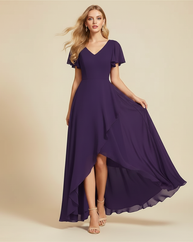 Leichtes Chiffonkleid in Lila - Ansicht 3