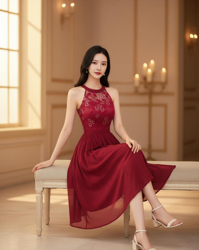 Festliches Kleid mit feiner Spitze - Ansicht 5