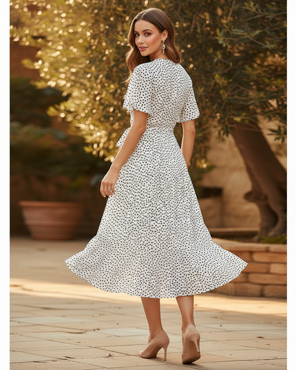 Leichtes Chiffonkleid mit Punktemuster - Ansicht 2